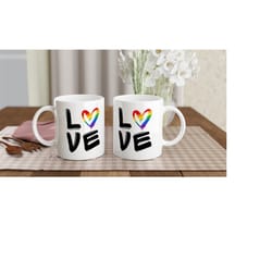 love pride 11oz mug, lgbtqia supporter cup, pride month, gay pride.
