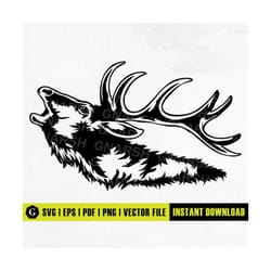 elk deer svg | elk antler svg | deer clipart | deer hunter svg | hunting shirt svg | deer head svg | deer hunting svg |
