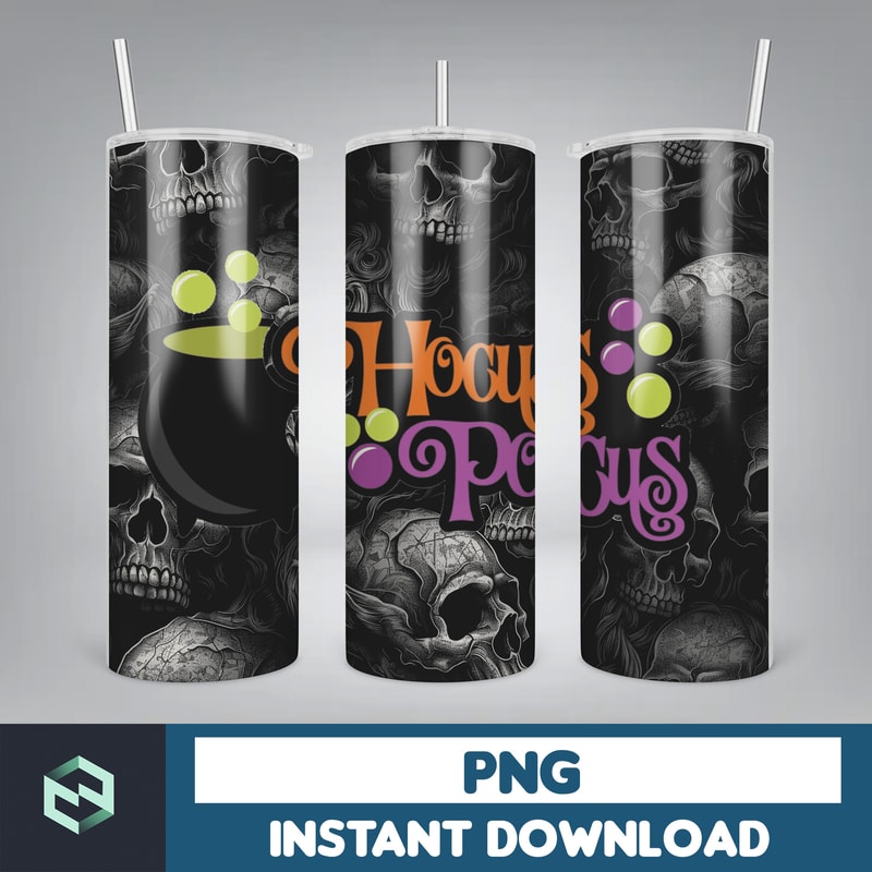 Hocus Pocus Tumbler Wrap, Sanderson Sisters Tumbler PNG, Hocus Witches Designs, Halloween Sublimation 20 oz Skinny Tumbler (1).jpg