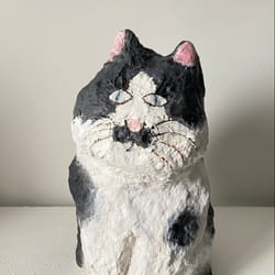 cat figurine cats cat sculpture handmade cat couple cats figurine sculpture gift home decor cat painting handpainted cat