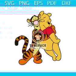 tigger hug pooh svg, disney svg, pooh svg, pooh bear svg, tigger svg, tigger winnie the pooh svg, tigger disney svg, hap