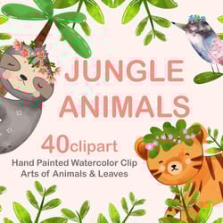 jungle animals clipart for procreate