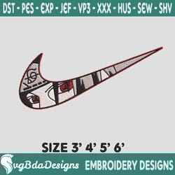 itachi uchiha x nike embroidery design, naruto embroidery machine designs, itachi uchiha embroidery, machine embroidery
