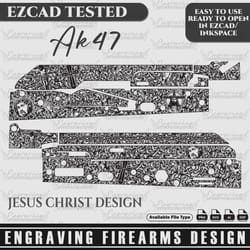 engraving firearms design ak47 jesus design full build