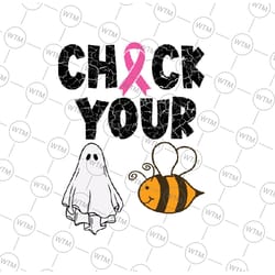 check your boo bees svg, funny breast cancer halloween svg, bee breast cancer svg, happy halloween png, digital download