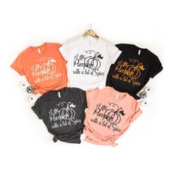 a little pumpkin with a lot of spice, pumpkin tee, pumpkin spice tee, autumn, fall shirt, thankful, thanksgiving, pumpki