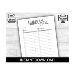 financial tracker, business tracker, track expenses, printable, financial planner, budget, digital download, organizatio