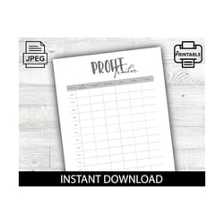 profit tracker, business tracker, track expenses, printable, financial planner, budget, digital download, organization,