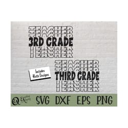 third grade teacher svg, 3rd grade teacher svg, back to school svg, 3rd grade squad, teacher life, cricut, silhouette, s