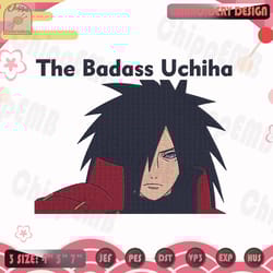 madara uchiha embroidery design, naruto embroidery design, anime embroidery file, machine embroidery designs