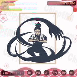 nara shikamaru embroidery design, naruto embroidery design, anime embroidery file, machine embroidery designs