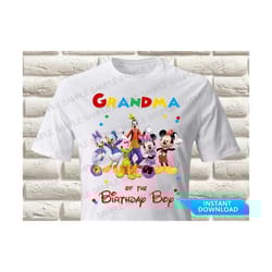 mickey mouse clubhouse grandma of the birthday boy iron on transfer, mickey mouse clubhouse iron on transfer, mickey shi