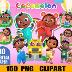 150 cocomelon birthday family bundle svg,10 digital paper cocomelon svg, cocomelon svg, birthday family, digital downloa