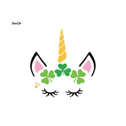 st patricks day svg, unicorn shamrock svg, st patricks unicorn svg,unicorn face svg, clover unicorn svg, unicorn head sv