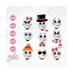 snowman svg | snowman faces svg | christmas svg | snowman girl svg | winter svg | snow svg | snowman faces bundle | snow