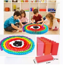kids wooden dominoes building blocks toy
