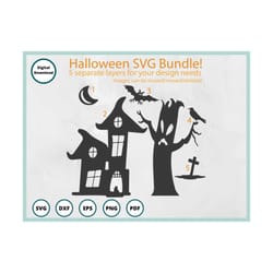 haunted mansion svg | haunted house svg | halloween bundle svg | moon svg | spooky svg | bat svg | halloween svg files |