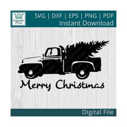 old truck svg - red truck christmas svg - old truck svg - old truck png - red truck sign - old truck and tree svg - red