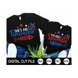 4th of july couples svg bundle, i'm hers sparkler, independence day, memorial day, american lesbian couple shirt, usa, s