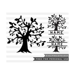 free svg, png link | giving tree cut files, svg, png, dxf, eps | commercial use | circuit, cameo silhouette | family tr
