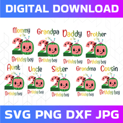 bundle 9 files cocomelon of birthday boy svg, coco melon svg, cocomelon bundle svg, cocomelon birthday svg, watermelon