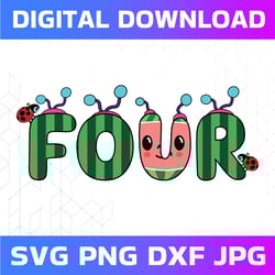 cocomelon birthday png, 4th birthday cocomelon png, cocomelon fourth birthday, four cocomelon png, cocomelon party png