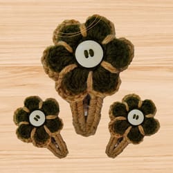 crochet flower hair clip pdf pattern