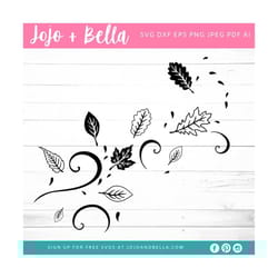 fall leaves svg, leaf flourish svg, autumn leaves svg, leaf pattern svg, fall leaf svg, autumn leaf svg for cricut, silh