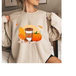 fall coffee shirt, cute fall hoodie, thanksgiving shirt, halloween shirt, fall sweatshirt, coffee lover shirt, pumpkin s