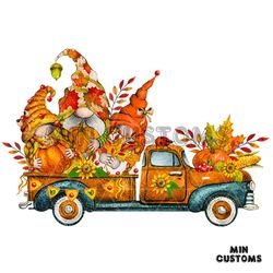 Cute Thanksgiving Gonme Pumpkin Truck Png, Thanksgiving Png