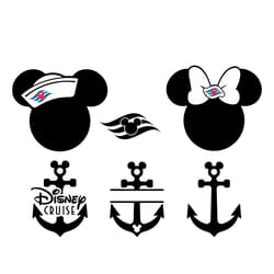 mickey sailor hat minnie mouse ears and anchors cruise bundle svg clipart images digital download sublimation cricut