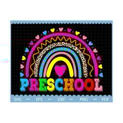 back to school rainbow preschool svg, hello school svg, first day of school svg, preschool svg, back to school svg, teac