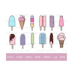 ice cream svg files for cricut, popsicle png , cute food svg bundle, ice cream svg, summer svg, dxf cut file, pdf.