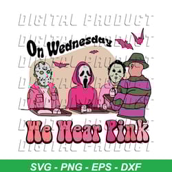 halloween on wednesday we wear pink svg design file