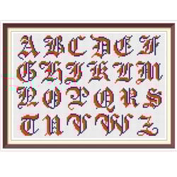 alphabet - cross stitch pattern - antique sampler - pdf counted vintage pattern - reproduction of 19th century