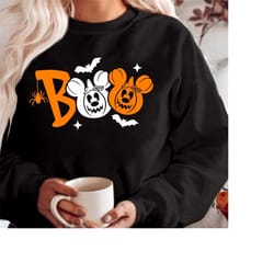 sweatshirt (1920) boo halloween pumpkin thanksgiving happy halloween vibes spooky season ghost witch bat vampire boo ske