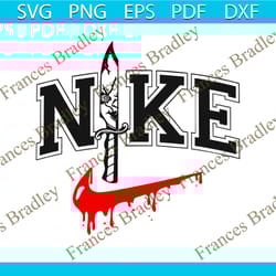 horror movie character chucky knife halloween nike logo svg