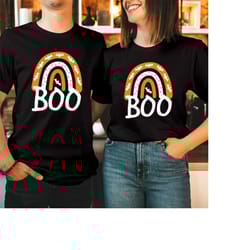 t-shirt (1808) boo rainbow halloween bat ghost cat spooky scary witch vampire boo
