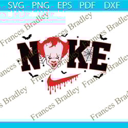 horror movie character pennywise halloween nike logo svg