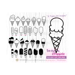 ice cream svg,popsicle,dxf,dessert,food,ice cream cone,png,cut file,summer,cricut,silhouette,outline,commercial use,inst