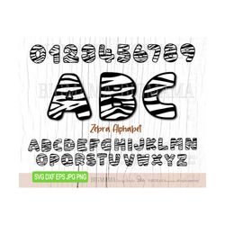Zebra Alphabet SVG,Safari,Numbers,Letters,Bundle,Animal Print,Pattern,Monogram,PNG,Cut File,Cricut,Silhouette,Font,Insta