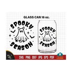 libbey glass svg, Can Glass Wrap Svg, Spooky season svg, Halloween svg, Cute Ghost svg, 16oz Libbey Glass cup, ghost svg