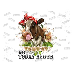 not today heifer png, western cow with bandana sublimation png, western not today heifer png , cute cow bandana, sublima