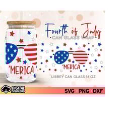 libby glass can merica svg, 4th of july svg, 16oz glass can wrap svg, glass can designs svg, patriotic libbey can templa