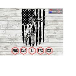patriotic tattered us flag svg, deer hunting svg, deer svg , deer hunter svg - clipart, cricut, vinyl cutter, decal stic