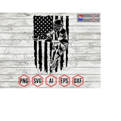 tattered american flag svg, american football svg, football player svg - cricut, cnc, laser, vinyl cutter, decal sticker