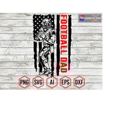 football dad svg, football svg, tattered us flag svg, american football svg - cricut, cnc, laser, vinyl cutter, decal st