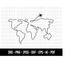 cod526-world map svg, world map clipart, world map svg cricut cut file, world map silhouette svg, map svg, includes svg/