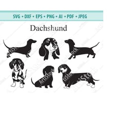 dachshund svg - dachshund silhouettes - dog breeds svg - digital cutting file - cricut cut - instant download - svg, dxf
