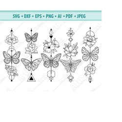 butterfly svg file, floral butterfly svg, abstract butterfly svg, floral insect svg, butterfly cut file, butterfly wings